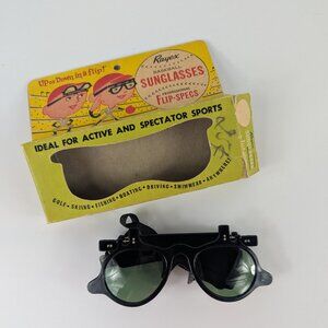 Rayex Baseball Sunglasses Professional Flip-Specs Vintage 60s Original Box RARE